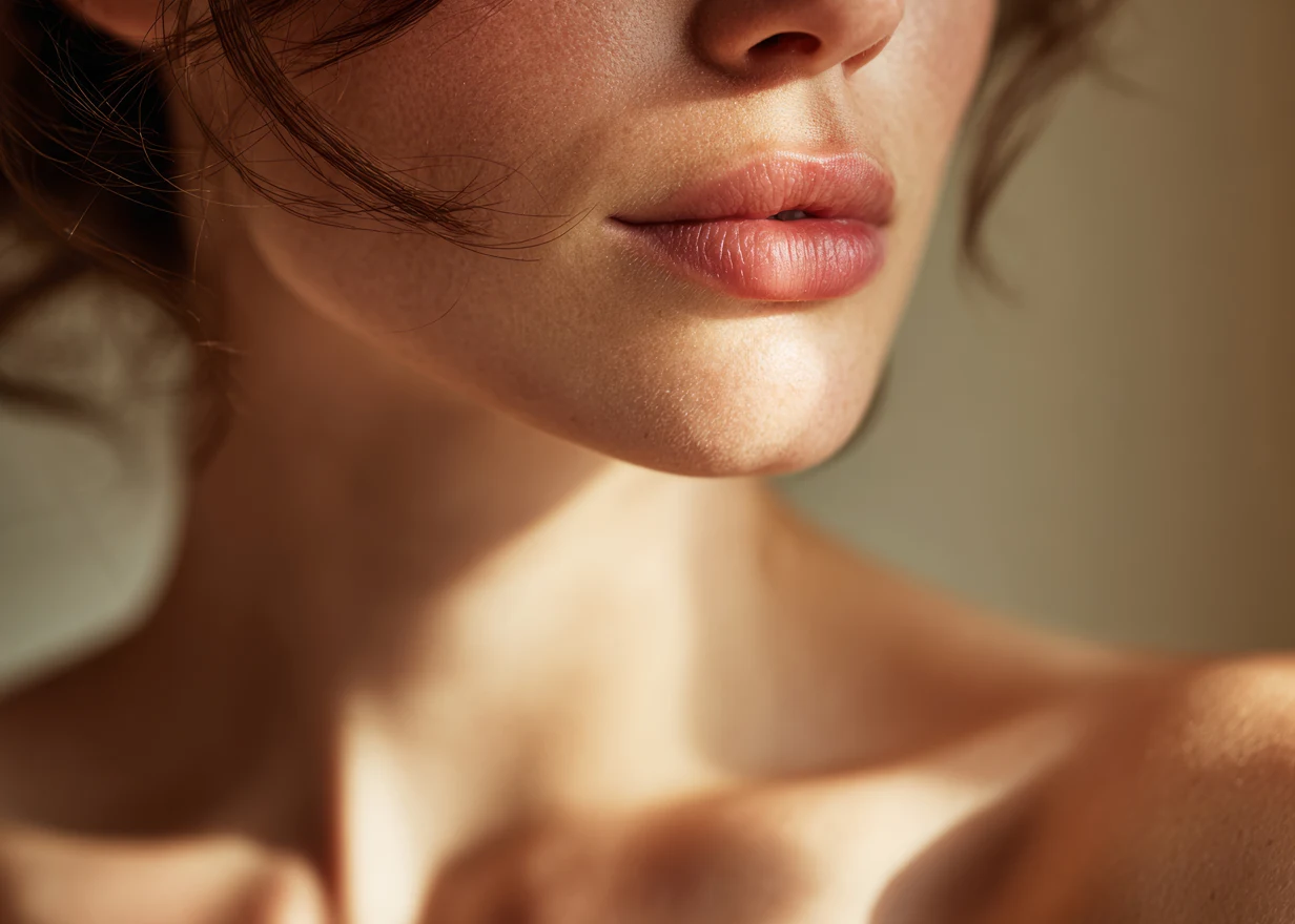 Preenchimento Labial na Clínica CP - beautiful-woman-showing-perfect-lips-skin-natural-light