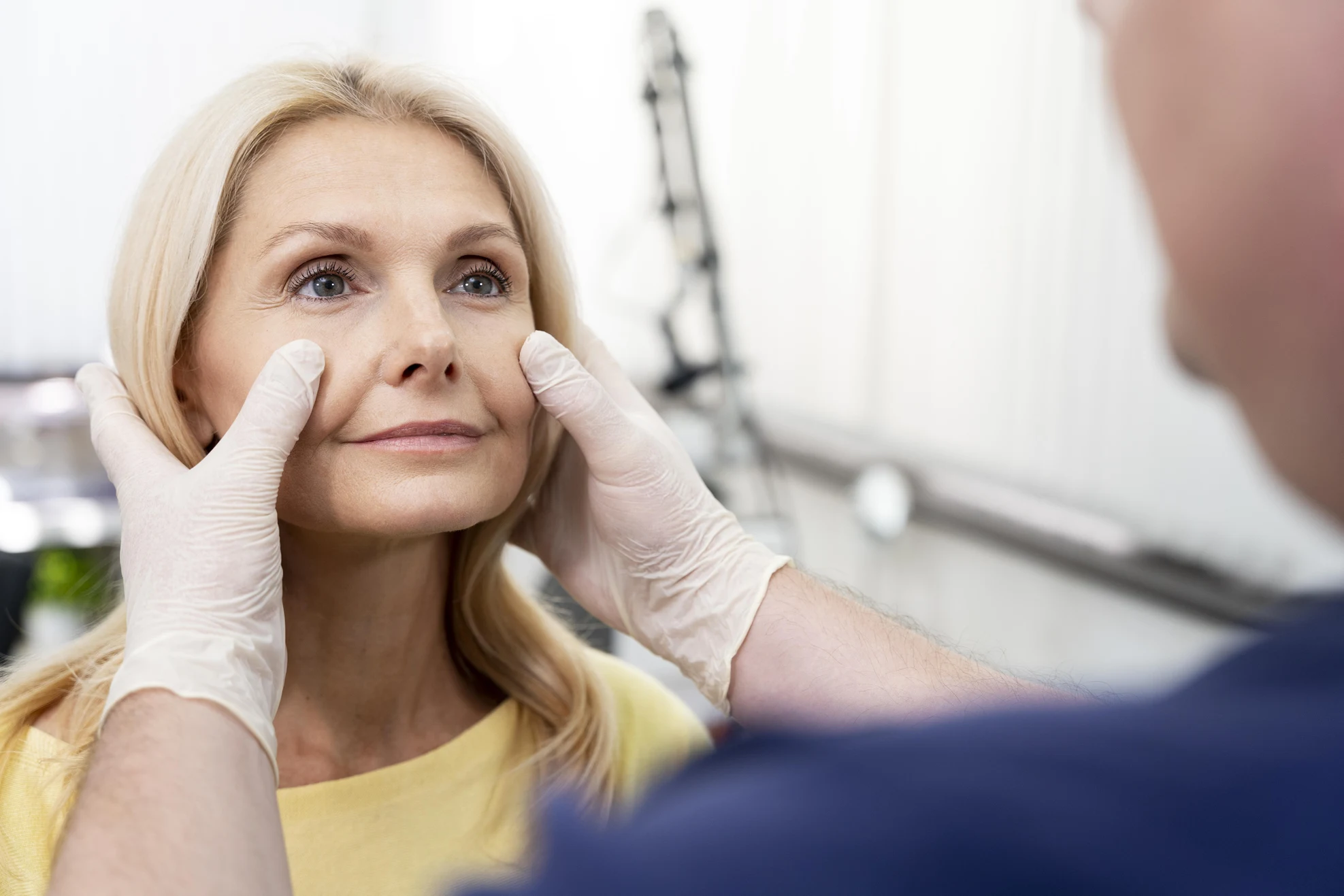 close up doctor checking patient