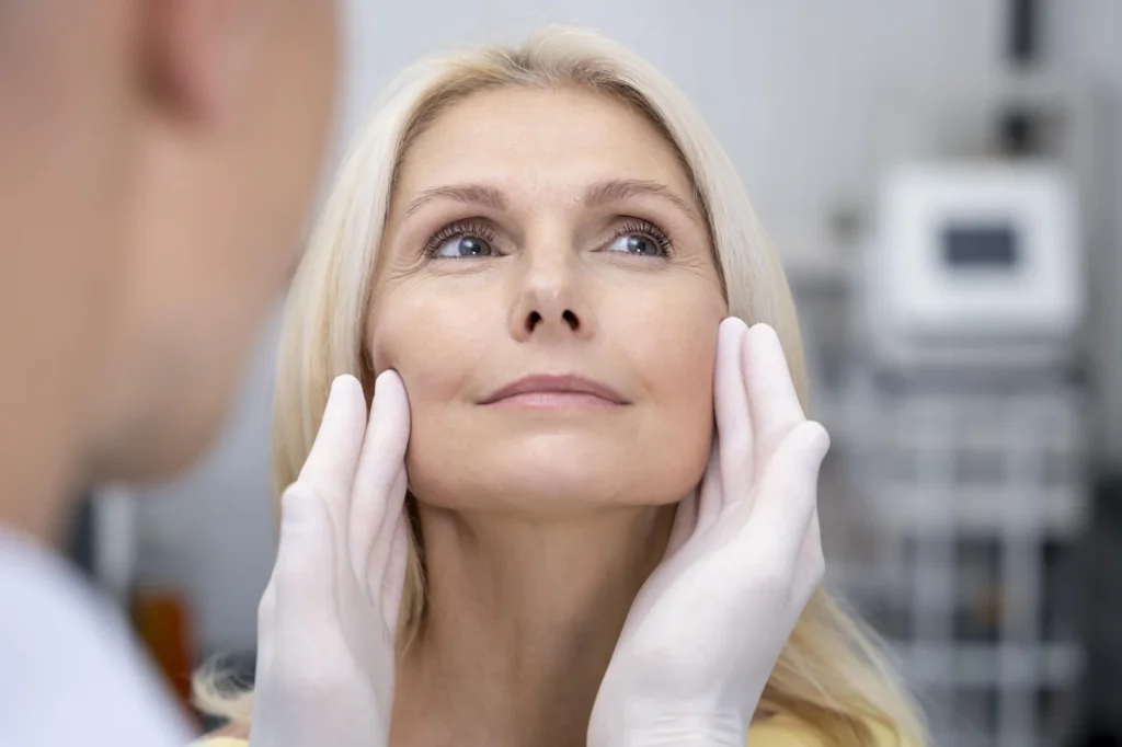 close-up-doctor-checking-smiley-woman